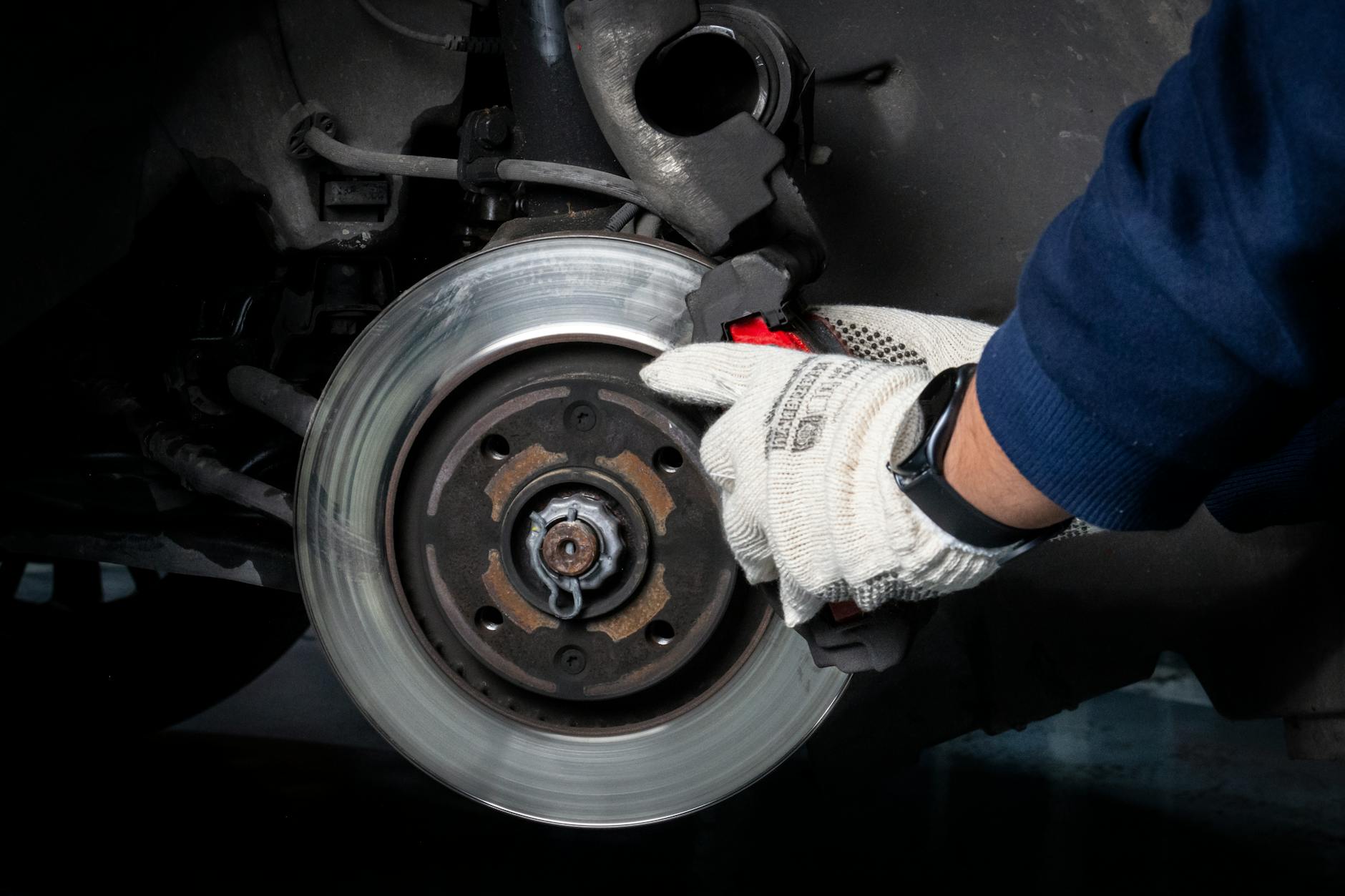 automotive brake maintenance in workshop